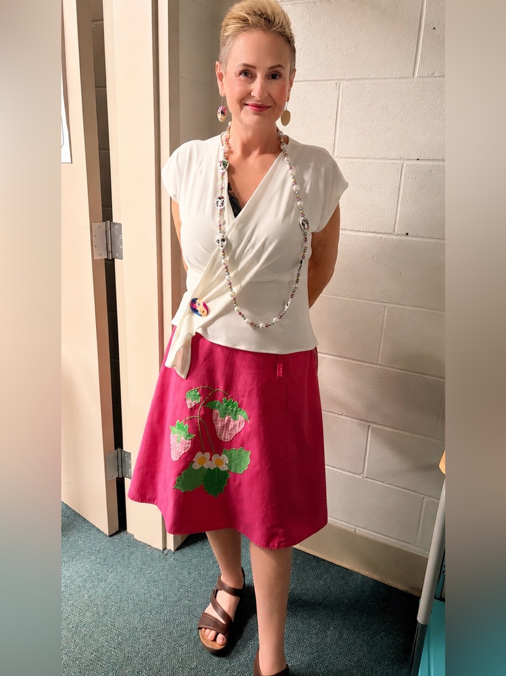 Vintage Strawberry Wrap Skirt